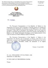 Response by the Delegation of Belarus to the Questionnaire on the Code of Conduct on Politico-Military Aspects of Security