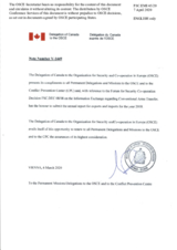 Information Exchange by the Delegation of Canada on Conventional Arms Transfer