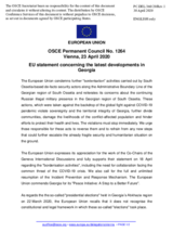 Statement by the Croatian EU Presidency on the illegal installations along the occupation line of the Tskhinvali region of Georgia