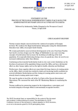 Statement by the Delegation of Norway on the illegal installations along the occupation line of the Tskhinvali region of Georgia