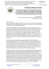 Statement by the Delegation of the United States of America in response to the update by Ambassador Heidi Grau and to the report by Ambassador Yaşar Halit Çevik