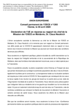 Déclaration de l’UE en réponse au rapport du chef de la Mission de l’OSCE en Moldavie, Dr. Claus Neukirch