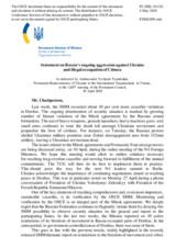 Statement by the Delegation of Ukraine on Russia’s ongoing aggression against Ukraine and illegal occupation of Crimea