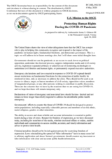Statement by the Delegation of the United States of America on protecting human rights during the COVID-19 pandemic