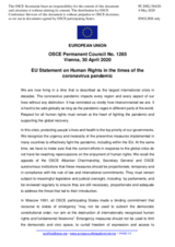 Statement by the Croatian EU Presidency on protecting human rights during the COVID-19 pandemic