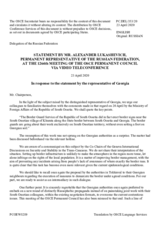 Statement by the Delegation of the Russian Federation on the illegal installations along the occupation line of the Tskhinvali region of Georgia