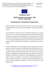 Statement by the Croatian EU Presidency on World Press Freedom Day, observed on 3 May 2020