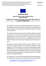 Statement by the Croatian EU Presidency on Covid-19 and its impact on the politico-military aspects of security