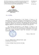 Information Exchange by the Delegation of Belarus on Conventional Arms Transfer