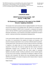 Statement by the Croatian EU Presidency in response to the report by the Director of the OSCE Office for Democratic Institutions and Human Rights (ODIHR), Ms. Ingibjörg Sólrún Gísladóttir