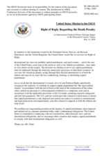 Statement by the Delegation of the United States of America in response to the statements by delegations on the death penalty in the United States of America