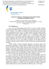 Statement by the Delegation of Ukraine on Russia’s ongoing aggression against Ukraine and illegal occupation of Crimea
