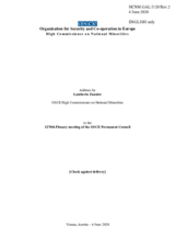 Report by the High Commissioner on National Minorities, Ambassador Lamberto Zannier