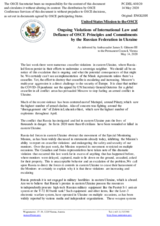 Statement by the Delegation of the United States of America on Russia’s ongoing aggression against Ukraine and illegal occupation of Crimea