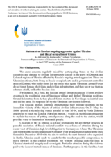 Statement by the Delegation of Ukraine on Russia’s ongoing aggression against Ukraine and illegal occupation of Crimea
