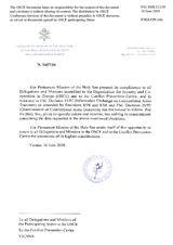 Information Exchange by the Delegation of the Holy See on Conventional Arms Transfer