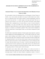 Remarks of OSCE Special Representative of the Chairperson-in-Office on Gender