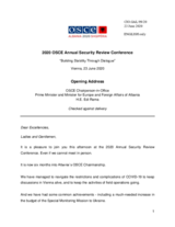 Opening Address by OSCE Chairperson-in-Office, Prime Minister and Minister for Europe and Foreign Affairs of Albania Edi Rama