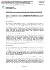 Statement by Ambassador-at-Large Dr. Andrej Benedejčič, Special Envoy of the Foreign Minister