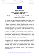 Statement by the Croatian EU Presidency in response to the report by the OSCE Project Co-ordinator in Ukraine, Ambassador Henrik Villadsen