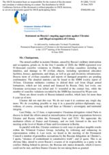 Statement by the Delegation of Ukraine on Russia’s ongoing aggression against Ukraine and illegal occupation of Crimea