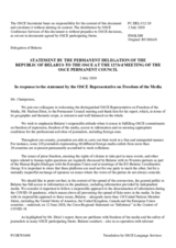 Statement by the Delegation of Belarus in response to the report by the OSCE Representative on Freedom of the Media, Mr. Harlem Désir