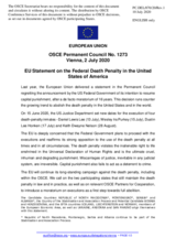 Statement by the German EU Presidency on the death penalty in the United States of America