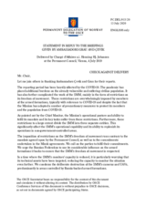 Statement by the Delegation of Norway in response to the address by Ambassador Heidi Grau and to the report by Ambassador Yaşar Halit Çevik