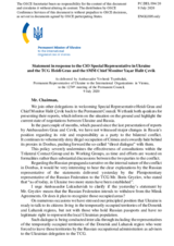 Statement by the Delegation of Ukraine in response to the address by Ambassador Heidi Grau and to the report by Ambassador Yaşar Halit Çevik