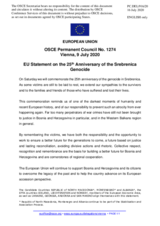 Statement by the German EU Presidency on the 25th anniversary of the genocide in Srebrenica, Bosnia and Herzegovina