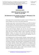 Statement by the German EU Presidency on the situation of Jehovah’s Witnesses in the Russian Federation