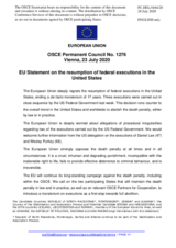 Statement by the German EU Presidency on the resumption of federal executions in the United States of America