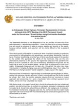 Statement by the Delegation of Armenia on the violence along the Armenia-Azerbaijan international border