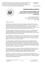 Statement by the Delegation of the United States of America on violations of human rights and fundamental freedoms in the Russian Federation