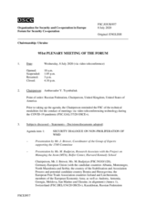 Journal of the 951st Plenary Meeting of the Forum for Security Co-operation