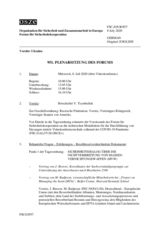 Journal der 951. Plenarsitzung des Forums