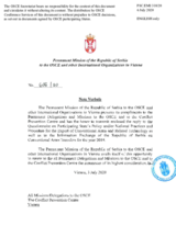 Response by the Delegation of Serbia to the Questionnaire on Participating States’ Policy and/or National Practices and Procedures for the Export of Conventional Arms and Related Technology
