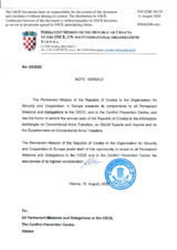 Response by the Delegation of Croatia to the Questionnaire on Participating States’ Policy and/or National Practices and Procedures for the Export of Conventional Arms and Related Technology