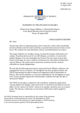 Statement by the Delegation of Norway in response to the address by the Chairperson-in-Office, Prime Minister and Minister for Europe and Foreign Affairs of Albania Edi Rama, on the situation in Belarus