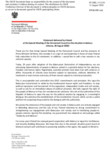 Statement by the Delegation of Poland in response to the address by the Chairperson-in-Office, Prime Minister and Minister for Europe and Foreign Affairs of Albania Edi Rama, on the situation in Belarus