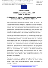 Statement by the German EU Presidency on Russia’s ongoing aggression against Ukraine and illegal occupation of Crimea
