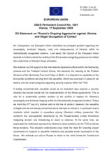 Statement by the German EU Presidency on Russia’s ongoing aggression against Ukraine and illegal occupation of Crimea