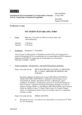 Diario de la 952ª Sesión plenaria del Foro de Cooperación en materia de Seguridad  