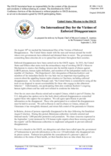 Statement by the Delegation of the United States of America on the International Day of the Victims of Enforced Disappearances, observed on 30 August 2020