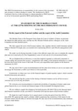 Statement by the German EU Presidency in response to the Financial Report and Financial Statements for the Year Ended 31 December 2019, the Report of the External Auditor, and the Annual Report of the Audit Committee