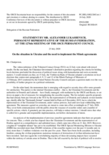 Statement by the Delegation of the Russian Federation on the situation in Ukraine and the need to implement the Minsk agreements