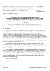 Statement by the Delegation of the Russian Federation on attacks on Russian journalists in the United States of America