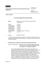 Journal der 1275. Plenarsitzung des Ständigen Rates 