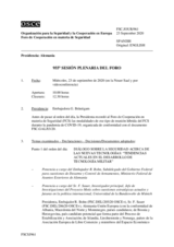Diario de la 955ª Sesión plenaria del Foro de Cooperación en materia de Seguridad  