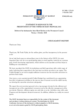 Statement by the Delegation of Norway in response to the presentation of the 2021 Unified Budget Proposal